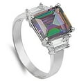 thumbnail image 4 of CHOOSE YOUR COLOR Multi-color CZ Modern Ring 925 Sterling Silver Band Black Female Size 7, 4 of 4