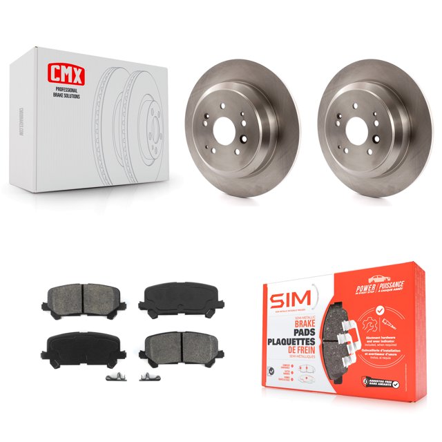Transit Auto Rear Disc Brake Rotors and Semi-Metallic Pads Kit for Car 2014-2016 Acura MDX K8S-101964