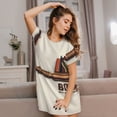 thumbnail image 3 of Balery Books Key To Knowledge Pattern Womens Short Sleeve Sleepshirt Scoopneck Cute Nightdress Comfy Nightgown Loungewear Dress, 3 of 6