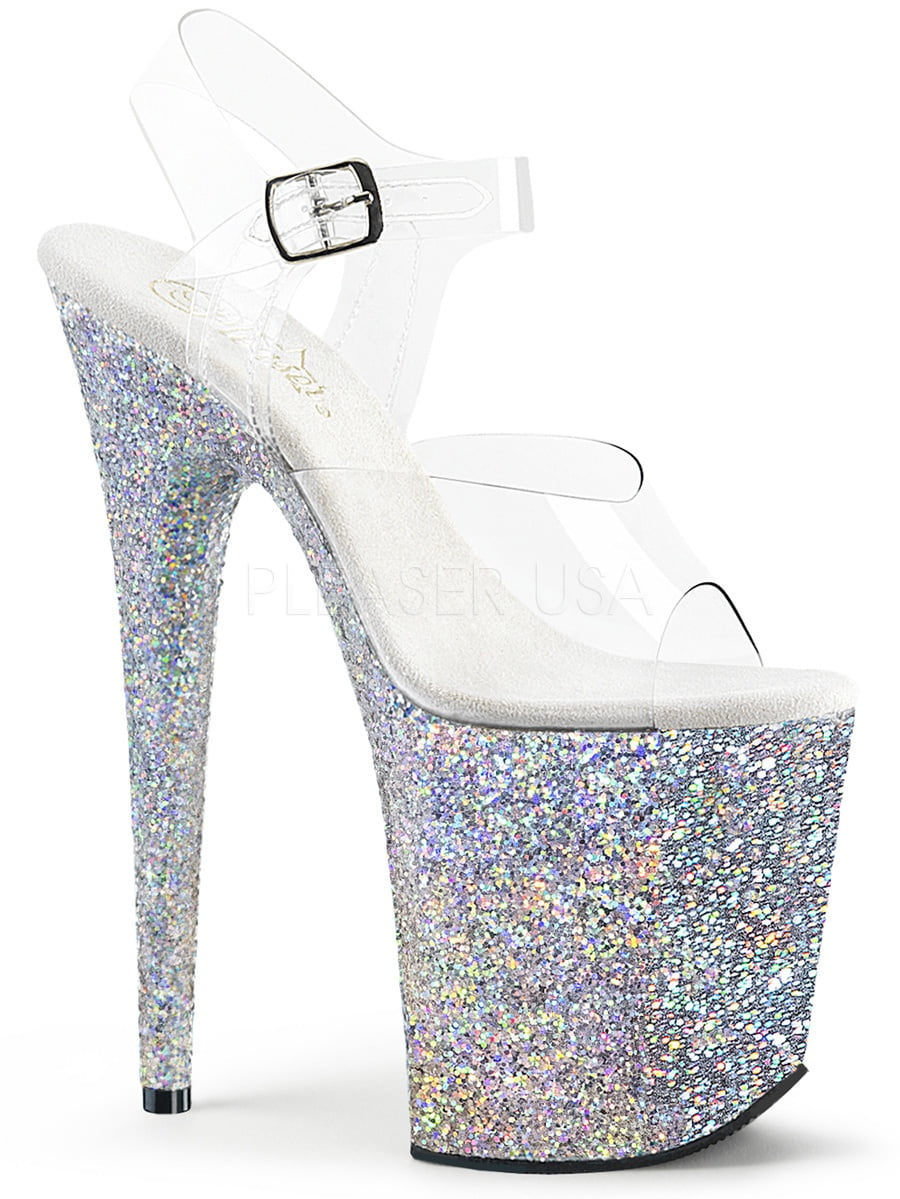 Women's Pleaser Flamingo-808LG Glitter Ankle Strap Sandal Women's Pleaser Flamingo-808LG Glitter Ankle Strap Sandal