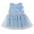 thumbnail image 1 of 0-2T Infant Baby Girl Bow Lace Ball Gown Princess Dresses, 1 of 3