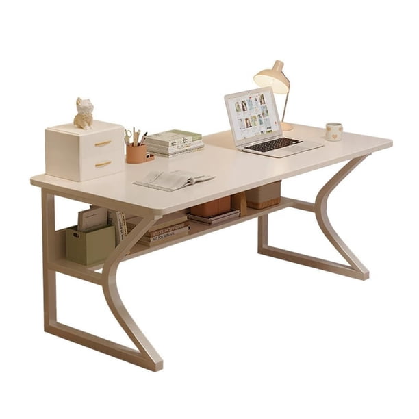 Yeshouse escritorio minimalista moderno de 80 x 50 x 75 cm, escritorio grande con almacenamiento, ideal para oficina en casa, mesa de estudio, trabajo, PC o juegos, estilo rústico de metal y madera