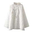 thumbnail image 3 of Womens Long Sleeve Tops with Chinese Zen-style Crewneck Embroidered Print Spring Loose T Shirt Casual Tee, 3 of 5