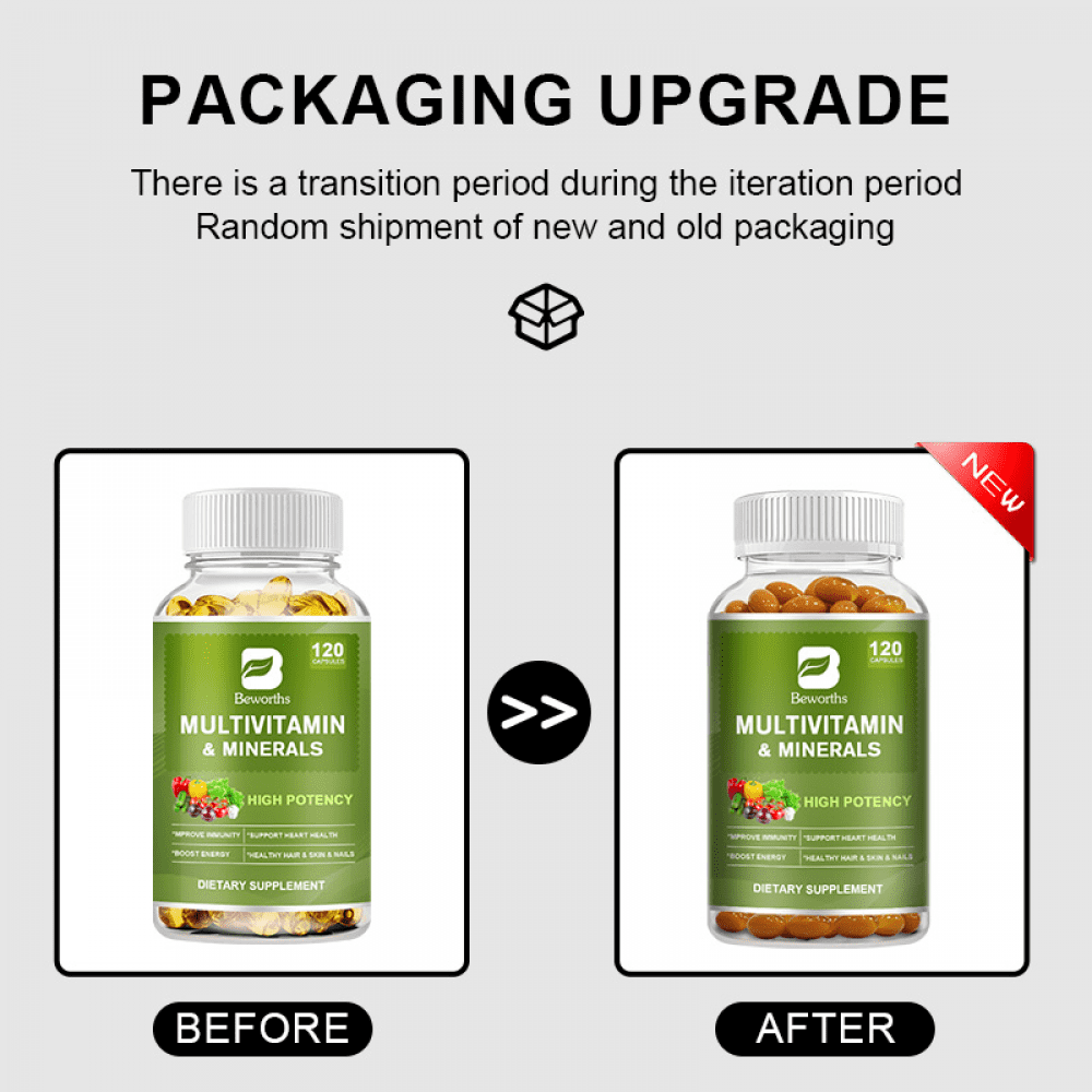 (2 PACK)Multivitamin for Men & Women - Multivitamin with Vitamin A, C, D, E & B12, Zinc, Calcium & More, Immune & Nervous System Support, 240 Capsules