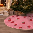 thumbnail image 5 of Rateoe Strawberries Pattern Christmas Tree Skirt with Ties , Christmas Tree Decorations, Farmhouse Christmas Decor Xmas Holiday Decorations-30", 5 of 6