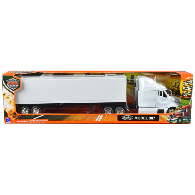 Peterbilt 387 Truck with Dry Goods Trailer White 