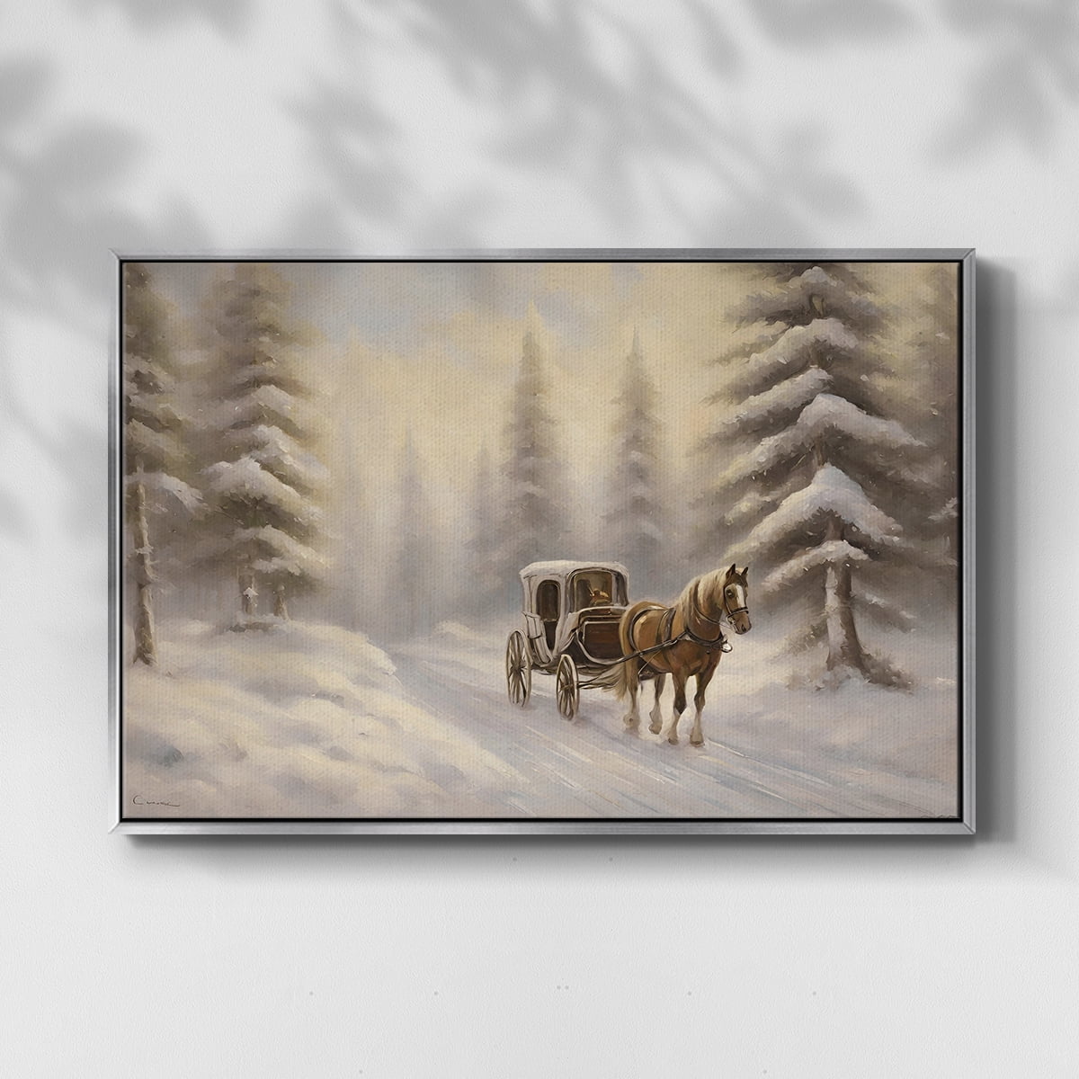 Vintage Landscape-CLXXI By Wexford Home Framed in Silver Wood Gallery Wrapped Canvas 27 in. x 41 in.