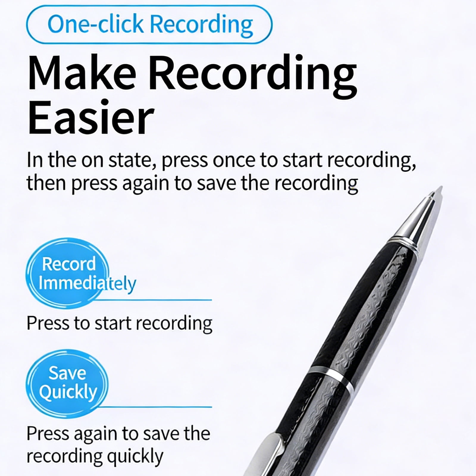 Advanced Digital Voice Recorder 32GB Internal Memory Auto Record Feature For Effortless Capturing
