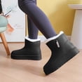 thumbnail image 5 of Viluyesy Womens Ankle Snow Boots Round Toe Thick Platform Sole Plush Lined Side Zipper Casual Winter Outdoor Boots Black Size 6, 5 of 7
