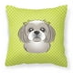 thumbnail image 1 of "Caroline's Treasures BB1312PW1414 Almohada de lona Shih Tzu gris plateada con tablero de ajedrez, grande, multicolor" Caroline's Treasures BB1312PW1414, 1 of 1