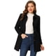 thumbnail image 1 of INSPIRE CHIC Abrigo de invierno con cuello de piel sintética de un solo pecho para mujer Negro XL, 1 of 6