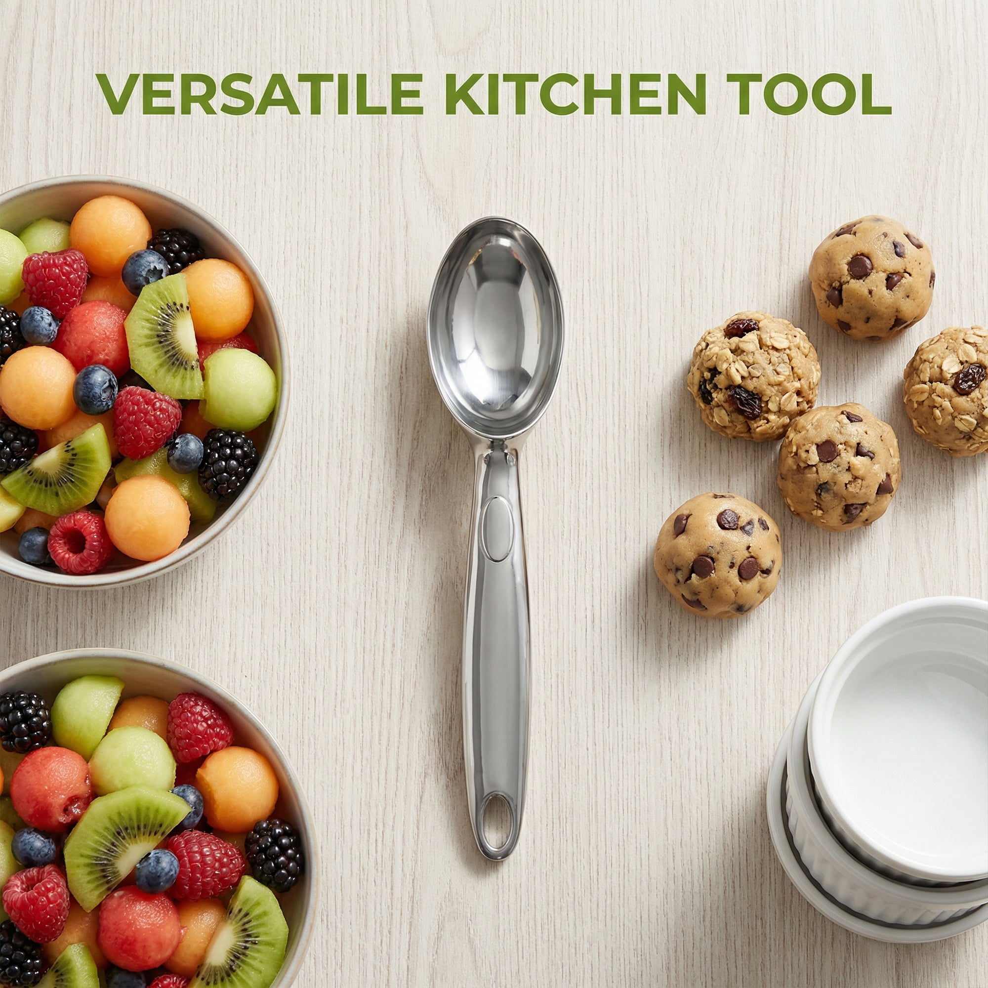 Unique Bargains Ice Cream Scoop 1 Pcs Zinc Ice Cream Scooper Silver D 6.9in