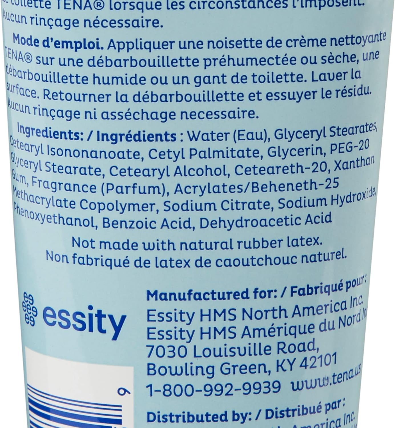 TENA ProSkin Cleansing Cream Rinse-Free Body Wash, Mild Scent, 10 Ct