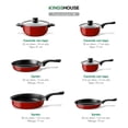 thumbnail image 4 of Juego de Ollas, Sartenes, Comal de Carbono Antiadherente y Utensilios de Cocina Silicona 16 Pzas rojo 16, 4 of 7