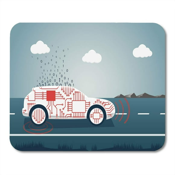 POGLIP Red Auto Smart Connected Car Sensors and Big Data Mousepad Mouse Pad Mouse Mat 9x10 inch