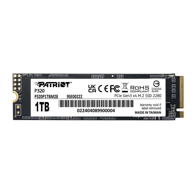 SSD Patriot Memory P320 1TB NVMe PCIe Gen3x4 M.2 2280
