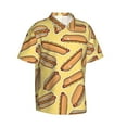 thumbnail image 3 of Xecao Hot Dogs print Hawaiian shirt - a stylish short-sleeve button-down for men, perfect for casual beach and tropical outings., 3 of 9