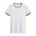 thumbnail image 5 of WhouRiu Big Boys T Shirts Color Block Short Sleeve Tee Tops Children Summer Comfy T Shirt Beige,Sizes 10-12, 5 of 8