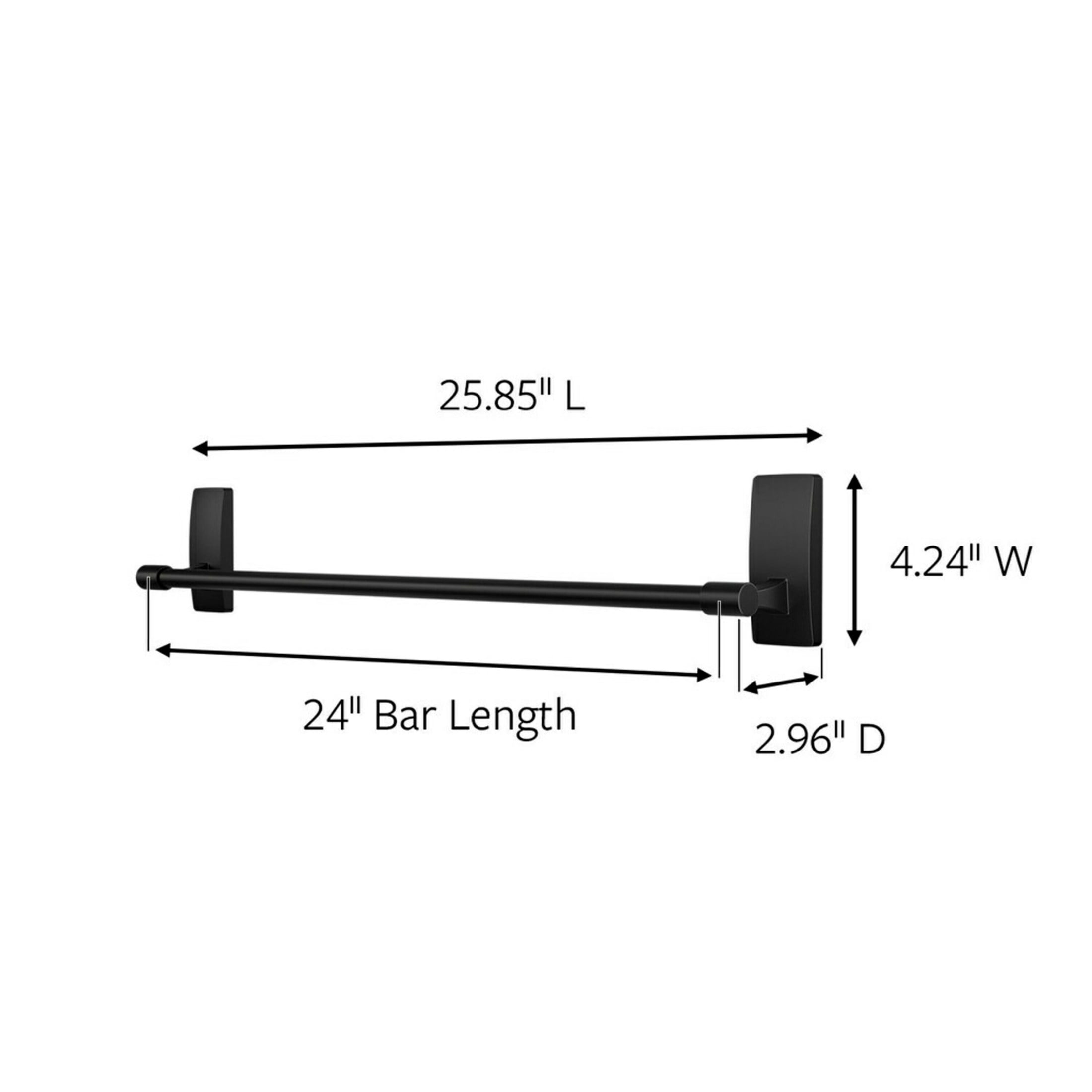 Command Bath Matte Black Towel Bar, Holds 10 lbs, 2 Large Strips
