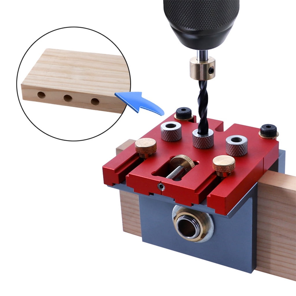 MOMOJIA 3-in-1 Punch Locator Aluminum Alloy Pocket Hole Adjustable Jig Set Positioning Clip Wardrobe Door Position Home Hardware