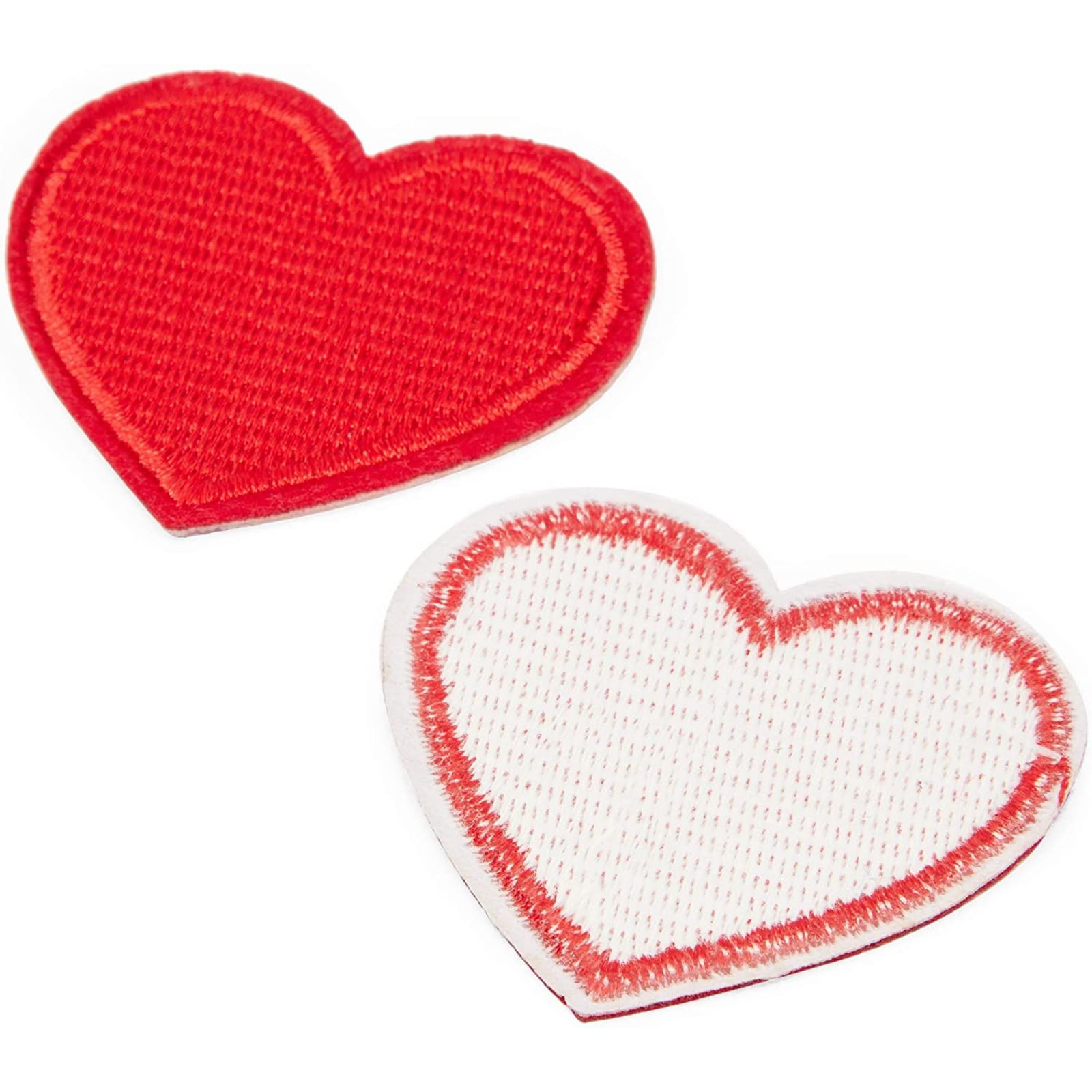 A-158 Iron On Patches 3.2 x 3.1 cm Red Heart Patch 15 pcs Iron On Patch Embroidered Applique1.29 x 1.22 inches 