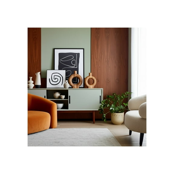 Mango Wood Decorative Vase - Handcrafted Round Cutout Design - Modern Minimalist Home Decor - Accent for Living Room, Bedroom, or Office - Rustic Casual Style - 12" Brown