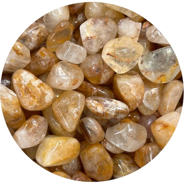 GAF TREASURES Wholesale Golden Healer Quartz Tumbled Stones, Polished Natural Golden Healer Quartz Gemstone, Golden Healer Quartz Polished Rocks (Golden Healer Quartz, 0.25 Pound)