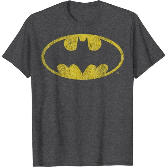 Batman Distressed Classic Logo DTG Print Unisex T-Shirt