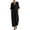 Black, variant on Jumpsuits for Women Dressy Wrap Front V-Neck 3/4 Sleeve Jumpers Wide Leg Rompers for Work Office Business Black L