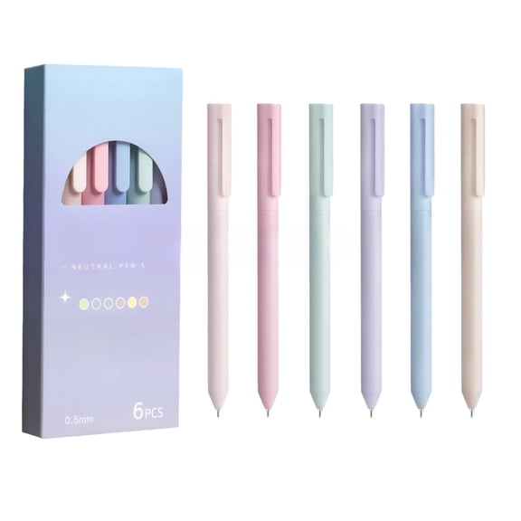 Isasaka 0.5mm Colored Gel Ink Pastel Retractable Fine Point Pens (2 Count)