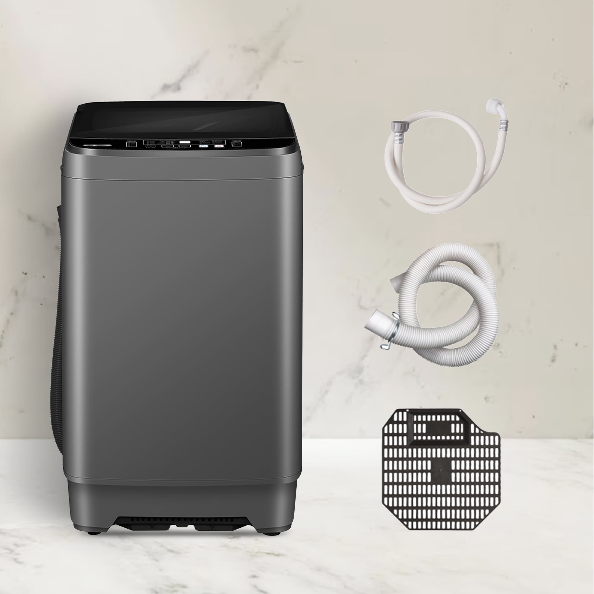 GGTB 25lbs Portable Washing Machine - Fully Automatic Top Load Washer with Stainless Steel Tub for Apartments Dorms