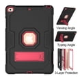 thumbnail image 2 of iPad 10.2 Case 7th Generation, Allytech Hybrid Dual Layers Heavy Duty Shockproof Defender Build Kickstand Drop Protection Case Cover for Apple iPad 7th Gen 2019, Black/Rose, 2 of 7