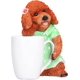 thumbnail image 1 of Animal Vase Decoration Resin Hand Painted Simulation Dog Flowerpot Ornament for Garden Home Office Desk Garden Gift Idea(White), 1 of 5