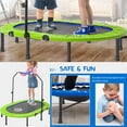 thumbnail image 6 of Parent-Child Twin Trampoline, Kids Trampoline with Adjustable Handrail, Mini Trampoline for Two Kids, Child Toddler Jumping Trampoline for Indoor/Outdoor, No-Spring Band Rebounder, 6 of 9