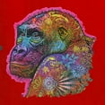 thumbnail image 2 of Colorful Neon Gorilla | Dean Russo Art Animal Lover Womens Long Sleeve T-Shirt, Red, Large, 2 of 6