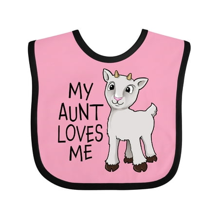 

Inktastic My Aunt Loves Me- Cute Goat Gift Baby Boy or Baby Girl Bib