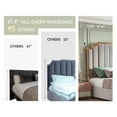 thumbnail image 3 of VanAcc Queen Size Bed Frame and 61" Headboard, Upholstered Bed with Golden Plating Trim, Light Grey, 3 of 7