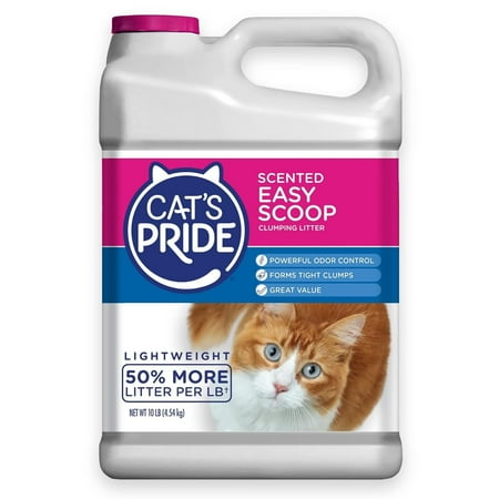 Cat's Pride Lightweight Clumping Litter: Easy Scoop - Powerful Odor Control - Scented, 10 Pounds