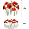 thumbnail image 1 of POGLIP Poppy Flower Set of 4 Round Coaster for Drinks, Absorbent Ceramic Stone Coasters Cup Mat with Cork Base for Home Kitchen Room Coffee Table Bar Decor, 1 of 5