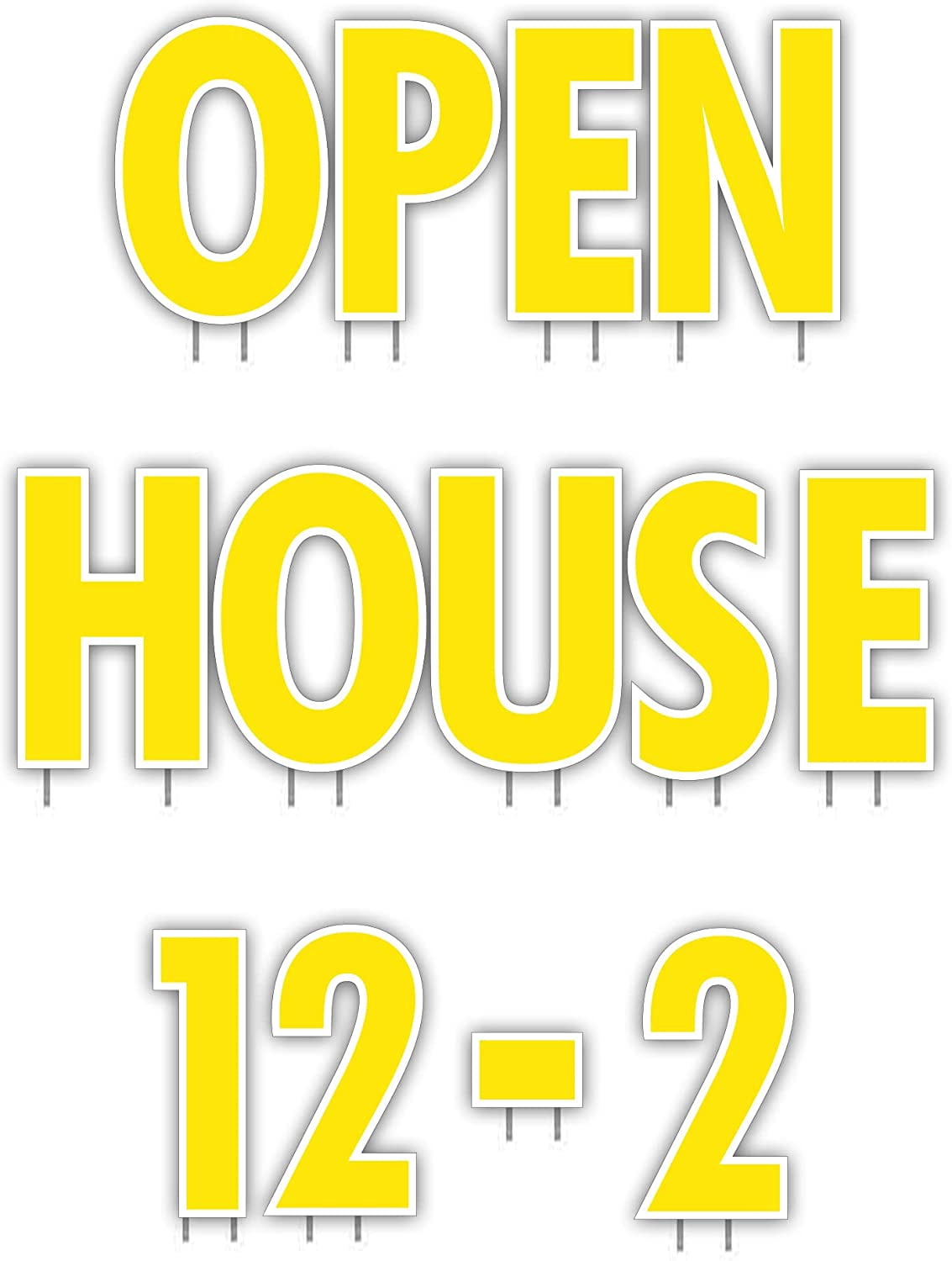VictoryStore Realtor Yellow Open House Yard Letters Display, Open House Time Yard Signs, 20050
