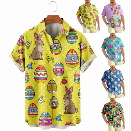 

Easter Aloha Beach Shirt Loose Fit Relaxed-Fit Costume For Men Boys