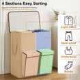 thumbnail image 3 of BGTREND Double Laundry Hamper with Lid, 180L Dirty Clothes Basket with 2 Removable Bags & 2 Side Pockets, Collapsible Laundry Sorter, Beige, 3 of 8