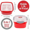 thumbnail image 2 of 3 pc Microwavable Cooker with Food Storage- XMAS Holiday Cooking Made Easy- Removable Strainer & Locking Steam Vent Lid- BPA Free, Fridge & Freezer Safe | 1.3 Liters, 2 of 5