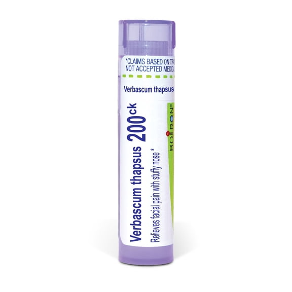 Boiron Verbascum Thapsus 200CK, Homeopathic Medicine for Facial Pain With Stuffy Nose, 80 Pellets