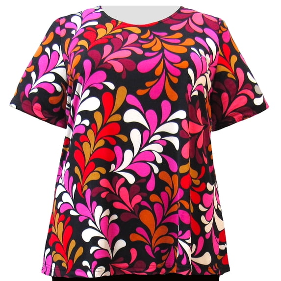 A Personal Touch Women's Plus Size Knit Top - Vibrant Vines - 2X