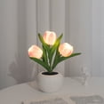thumbnail image 2 of Led Simulation Tulip Night Light Fake Flower Table Lamp Ornaments For Home Living Room Desktop Decor, 2 of 9