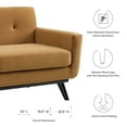 thumbnail image 3 of Loveseat Sofa, Brown, Velvet, Modern Contemporary, Mid Century Living Hotel Lounge Cafe Lobby, 3 of 8