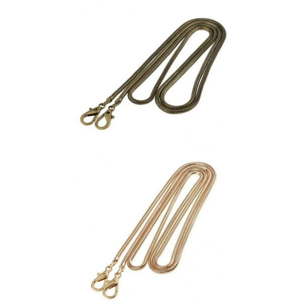 2x Cadena de Serpiente de Repuesto de Correa de Cadena de Bolsa de Bronce para Bandolera Crossbody 120cm