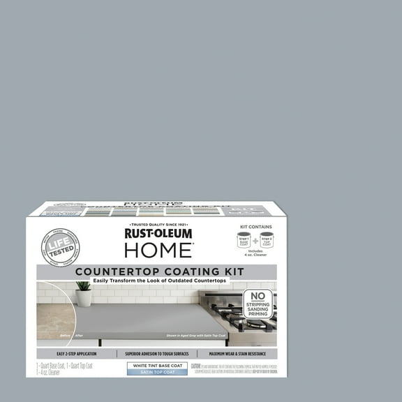 Haven Gray, Rust-Oleum HOME Countertop Satin Coating Kit-38496209T, Quart