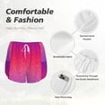 thumbnail image 4 of KLL Light Purple Glitter Pattern Shorts Women,Athletic Shorts High Waisted Running Shorts Pocket Sporty Short Gym Elastic Workout Shorts-Medium, 4 of 7